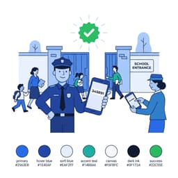 School guard verifying a Gate-Seal code on the Aero Squad app